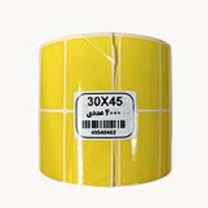 لیبل کاغذی رنگ زرد 45*30
