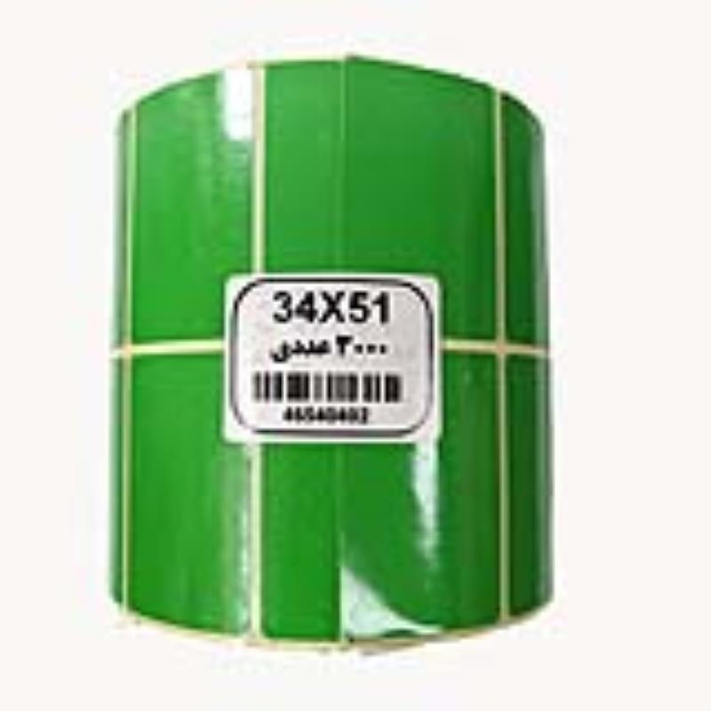 لیبل کاغذی رنگ سبز 51*34